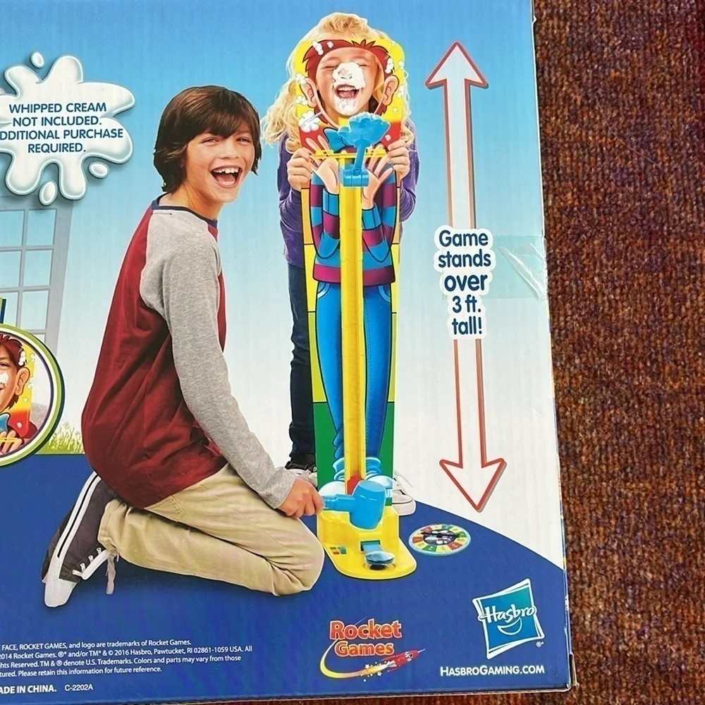 Brand New Hasbro Pie Face Sky High! Whipped Cream Game Kids Family Game Night